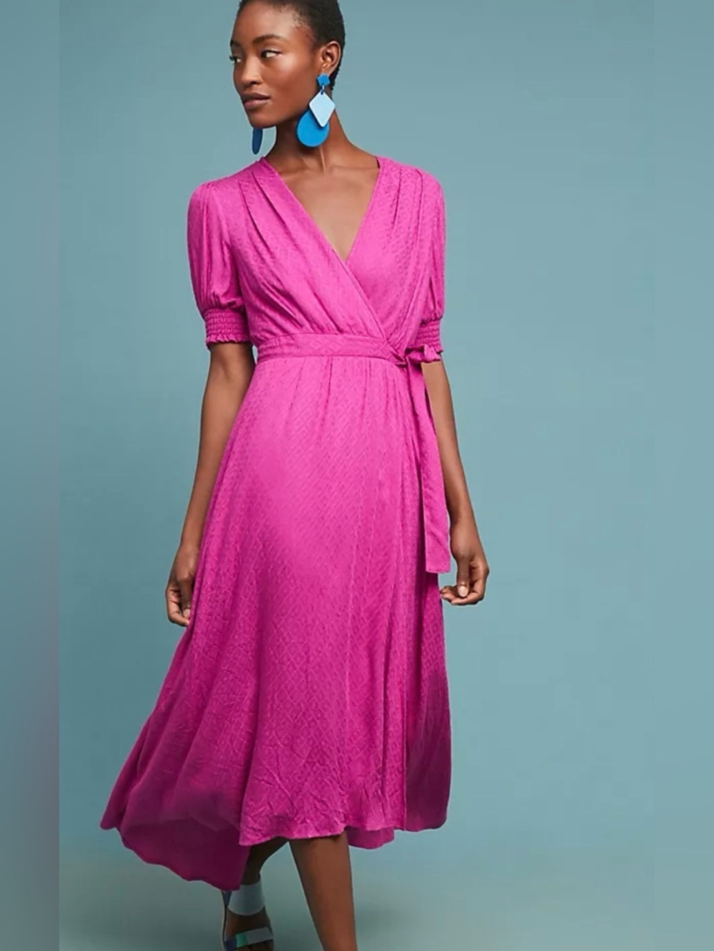 Anthropologie Maeve Size 2  Pink High-Low Breanna Wrap Dress